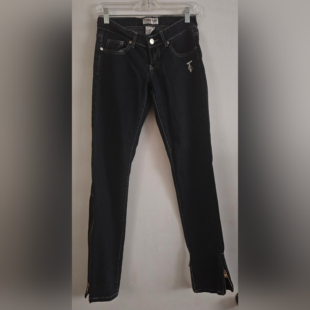 Women's Black Skinny Jeans with Ankle Zip Detail